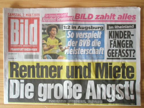Bildzeitung 2019 ein - bildzeitung, 02.03.2019