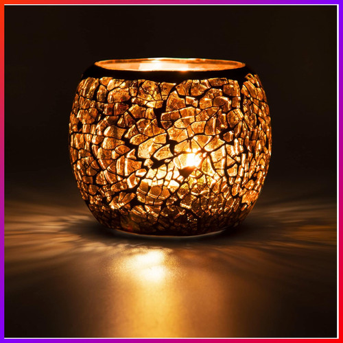 Teelichthalter glas gold für - glas,