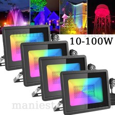 RGB LED Fluter Außen Strahler Flutlicht Scheinwerfer Gartenlampe Dimmbar 10-100W