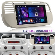 4+64GB Android 15 Autoradio Apple CarPlay GPS Navi FM RDS Für Fiat 500 2007-2015
