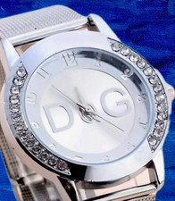 Damen Armbanduhr?Damen Quarz Uhr Silber Strass Glitzer Damen Schmuck Quarzuhr 