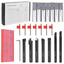 7X Drehmeißel Set 10mm Drehstahl Klemmhalter Bohrstange + 7 Wendeschneidplatten
