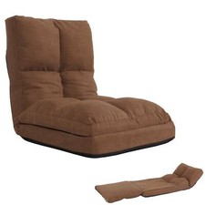 B-Ware Bodensessel MCW-N45, Schlafsessel, Schlaffunktion Stahlrahmen Samt, braun