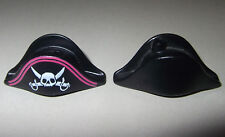 14722, 2x Hut, Zweispitz (mit 1 Loch), Pirat, schwarz, bedruckt