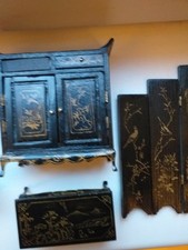 Konvolut Holz Puppenstuben Möbel 1:12 chinesisches Zimmer 11 Teile