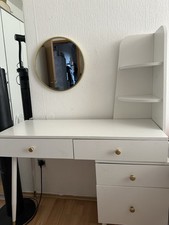 Schreibtisch Schminktisch MIT Spiegel Kosmetiktisch Make Up Vanity Tisch Weiß De