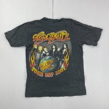 AEROSMITH T-Shirt Medium Grey Herren Graphic Cotton Band Tee TOUR VIP 2007 Vi...