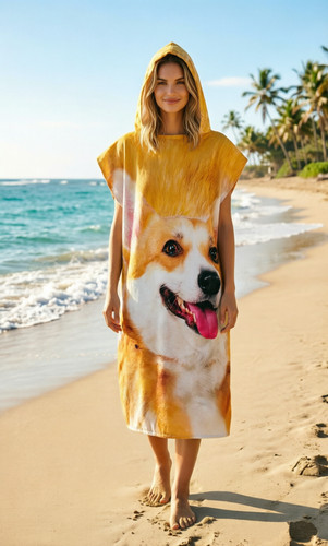 Hunde motiv strandponcho mit - hunde,