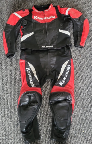Kawasaki zweiteiler race leder - zweiteiler,