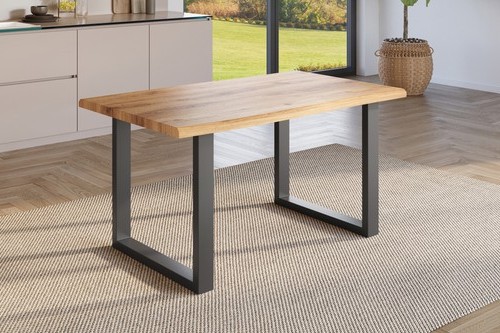 Esstisch baumkante holz - baumkante, holz-optik