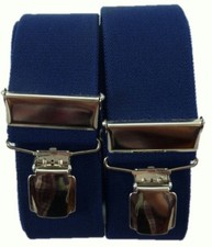 super starker 45 mm Hosenträge blau 4 extra starke Breitklips  Blitzversand