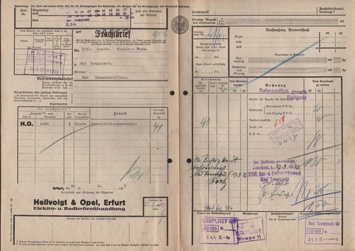 Frachtbrief 1937 hellvoigt - frachtbrief, &