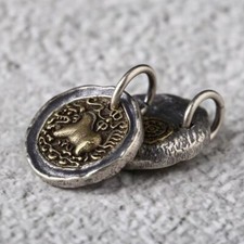 A24 Anhänger Scheibe tibetisches Rind Yak Silber 925 Replikat Münze