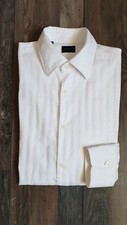 Joop! Langarm Hemd Weiß Größe 38 Strukturiert Kornblume 100% Baumwolle 