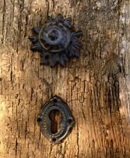 Türbeschlag mit Knauf für Haustüren, Knauf - feststehend | PZ | Eisen braun