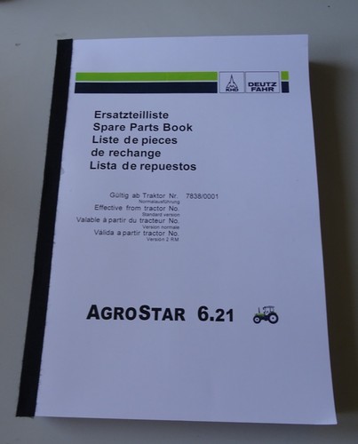Ersatzteilliste deutz agrostar - deutz,