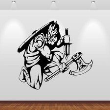 Wandtattoo wikinger mit axt - wikinger,