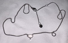 schöne Skagen Denmark Halskette Edelstahl mit Anhänger Glasstein u. Swarowski