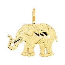 14K Gelbgold Elefant Anhänger