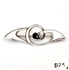 Jugendstil Brosche Naturstein