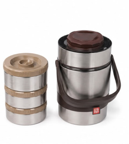 Lunchbox edelstahl teilig - edelstahl, 4-teilig