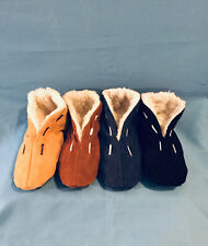 warme flauschige Puschen Hausschuhe Hüttenschuhe div.Farben 37-45 echt Leder ABS