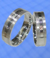 1 paar Trauringe , Eheringe mit Stein , Silber 925 ,Gravur Gratis ,  J32-1