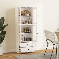 HOMCOM Küchenschrank, Hochschrank mit Schublade, verstellbaren Einlegeböden