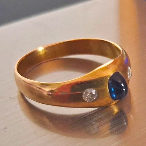 585 gelbgold ring mit blauem - gelbgold,