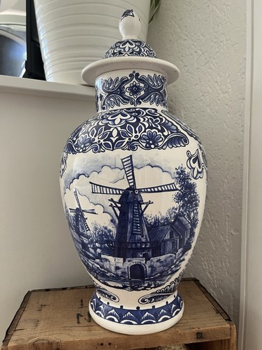 Delfts bleau vase cm - 36,