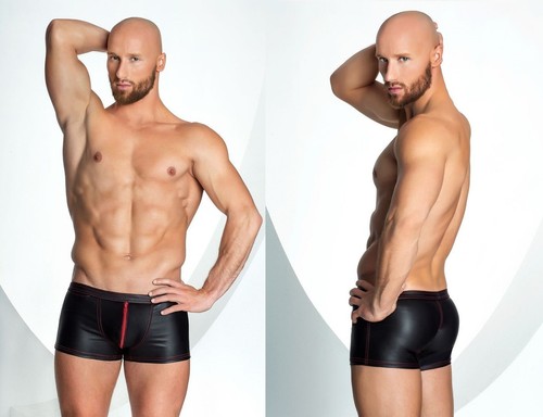 Noir handmade wetlook shorts - handmade,