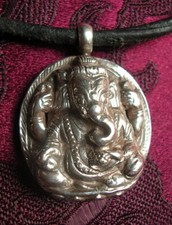 Tolles 925er silber Buddha Ganesha Anhänger - Amulett aus Nepal