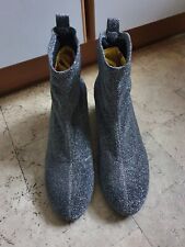 ZARA TRF GLITZER STIEFELETTE silber Gr. 40  SCHUHE ANKLE BOOTS