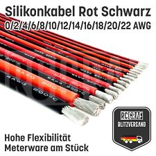 Silikonkabel hoch flexibel 0 2 4 6 8 10 12 14 16 18 20 22 AWG Kupfer RC