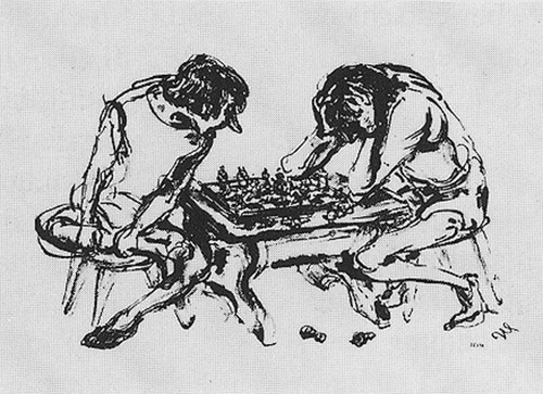 Schach lithographie a - schach,