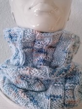 Schlauchschal/Loop  hellblau meliert, Strick  Handarbeit neu,