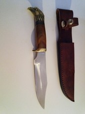 Jagdmesser mit Adler Kopf Messing