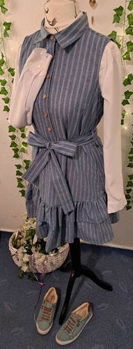 Blue stripe dress vintage - dress,