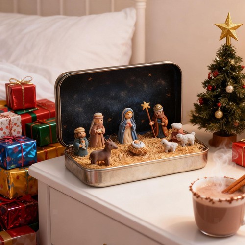 Mini weihnachtskrippe - mini, weihnachtskrippe,