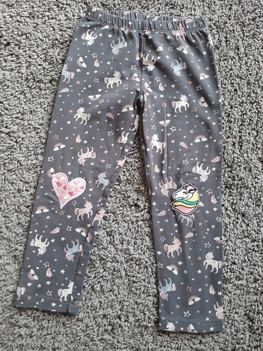 Leggins grau einhorn 104 - leggins,