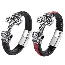 Leder armband viking thors - armband,