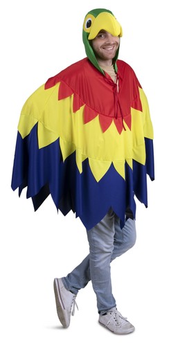 Poncho überwurf papagei bunt - poncho,