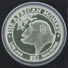 1 OZ Silber The African Monkey 1998 Affe Somali Republic $10 Somalia