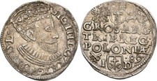 Polen Posen Poznan Dreigröscher Trojak 1589 Sigismund III.Original Münze #CXH341