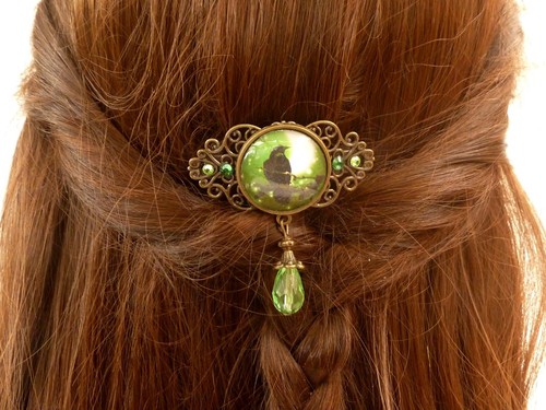 Kleine haarspange mit rabe - kleine,