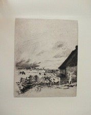 Alexander Eckener / Radierung / Blick in die Marsch / #5