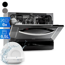 Geschirrspüler freistehend UV-Licht Spülmaschine 6 Programme Glasfront Schwarz