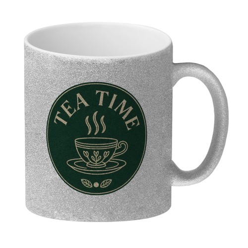 Tea time glitzer - tea, glitzer-kaffeebecher