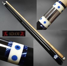 Vintage altes ADAM 70er Jahre Ledergriff Pool Queue mit Messing Pin & Bumper