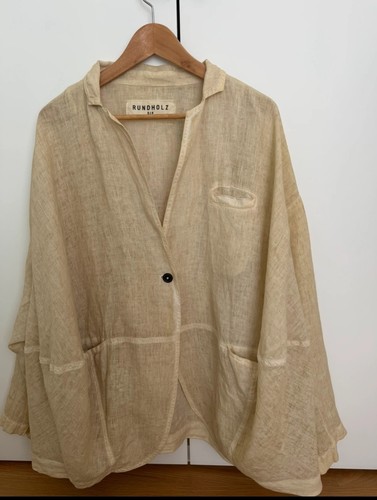 Oversize jacke rundholz leinen - oversize,